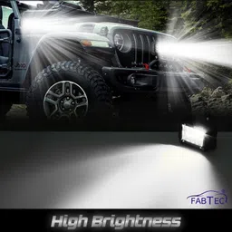 fabtec 4 Inch 19 LED Yellow White Flasher LED Flood Beam Bar Fog Lamp Motorbike LED (12 V, 25 W) image 4