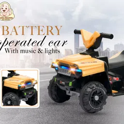 panda creation Battery Operated Musical Ride on Car for 3 to 8 Year Kids with Foot Accelerator Backrest & Music Button Tricycle image 5