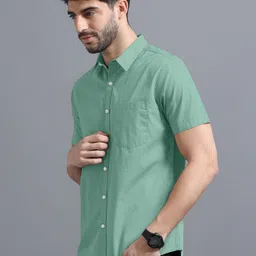vtexx Men Regular Fit Solid Spread Collar Casual Shirt image 4