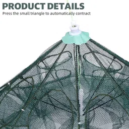 fancyku Foldable Fishing Net 24 Hole Nylon Trap Portable Crab Lobster Basket Cage Trap Fishing Net image 3