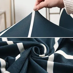 roodra creations Polycotton Geometric 1 Seater Chair Cover image 5