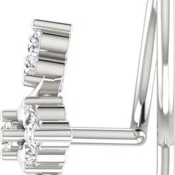 avsar Trishika 14kt Cubic Zirconia White Gold Nose Wire image 2