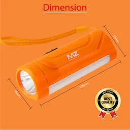 mozahidul telecom MZ M901 (RECHARGEABLE LED TORCH) 12 W 1200mAh Battery Torch (Red, 10.5 cm, 10 hrs Torch Emergency Light image 2