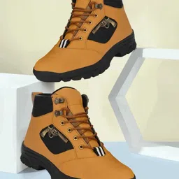 krishna collection Attractive Tan High Top Boot For Men Boat Shoes For Men-picture-39