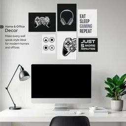 decoozy Gaming Zone – Eat Sleep Game Repeat | Ultra HD A4 Size Premium Gamer Wall Poster for Gaming Room, Setup Decoration, PC Desk, PS5 & Xbox Players | Vibrant Print for Gamers & Streamers Photographic Paper image 2