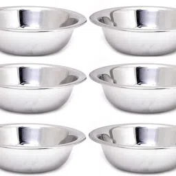 bhavana Stainless Steel Mixing Bowl Serving Bowl Curve Light-Weight Mixing Bowl, Pack of 6-picture-28