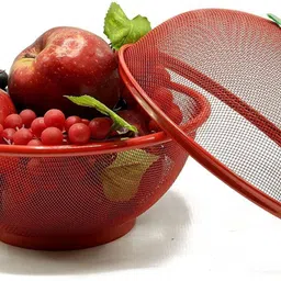 bodarmart Apple Shape Net Fruits & Vegetables Basket for Kitchen Basket with Net Cover Iron Fruit & Vegetable Basket image 2
