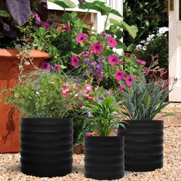 metalsmith Iron Planter Pot For Indoor And Outdoor Decor Set of 3 image 1