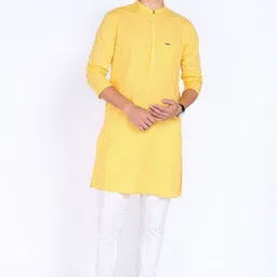 peter england Men Solid Pure Cotton A-line Kurta image 2