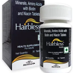 hairbless Hair Supplement | with Biotin and Niacin | Enriched with L-Cystiene image 1