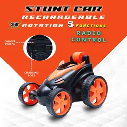 the flyer's bay Rechargeable 360° Rotating & Rolling Stunt Car Toy with USB Cable & Remote image 4