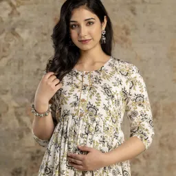 mialo fashion Women Fit and Flare Yellow Below Knee Dress image 3