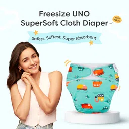 superbottoms Freesize UNO SuperSoft Cloth Diaper with Velcro | Reusable & Adjustable | 3M–3Y image 2