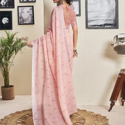 samah Ready to Wear Printed, Woven, Embellished, Striped Jamdani Pure Cotton Saree image 2