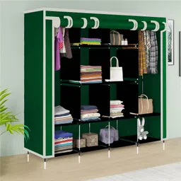 ms modstyle Portable Almirah Foldable closet for Clothes 12 Shelves , 1 Side Pocket (88370) PP Collapsible Wardrobe-picture-47