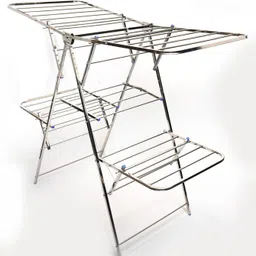 lapo Steel Floor Cloth Dryer Stand Adjustable Stainless Steel 2 Step Cloth Drying Stand- Space Efficient Foldable-picture-38