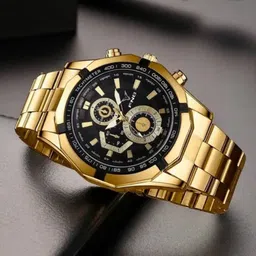 fnb Elegant Series Square Analog Quartz For Men/Boys Analog Watch - For Men EDY-GoldChain-1801 image 2