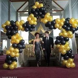 mosclue Solid Hd/Mettalic 200 Balloons Golden, Black For Kids/Adult/ Party/Birthday Decoration Balloon image 4