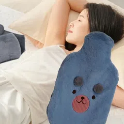da novira Comfirt Hot Water Rubber Bag with Soft Plush Fur Pocket Cover For Body Ache Non-Electrical 2 L Hot Water Bag image 5