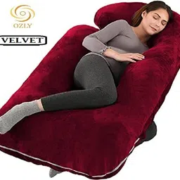 ozly Microfibre, Polyester Fibre Pregnancy Pillow Pack of 1 Solid ultra soft j shaped pillow image 2