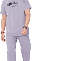 weet Men Top & Pyjama Set Purple Printed image 1