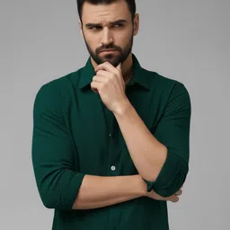 metronaut Men Regular Fit Solid Spread Collar Casual Shirt image 2