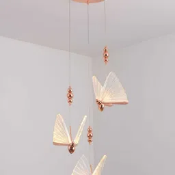 blissbells Led 3 Light Gold Butterfly Bedside Hanging Pendant Ceiling Lamp Light Fixture Ceiling Light Ceiling Lamp-picture-21