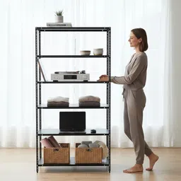 flipkart smartbuy Adjustable Book Shelf Rack for Home & Shop Metal Open Book Shelf-picture-16