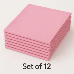 Drona Ent 12 Piece 100% Pure Cotton Handkerchief Set – Pink Large Size 24x24 In(60x60 cm), ["Pink"] Handkerchief image 4