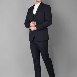 canary london Men 3-Piece Formal Suit Solid Suit image 4