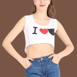 houseofcommon Casual Sleeveless Self Design Women White Top image 1