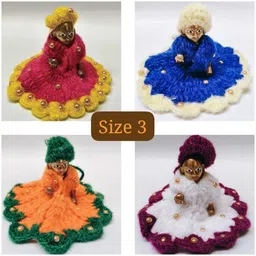 size 3 Laddu Gopal Woollen Designing Moti Dress with Cap Beautiful Winter Dress Dress-image-52