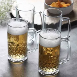 ceradeco Diamond Cutting 570ml Glass (Set of 4) Beer Mug image 1