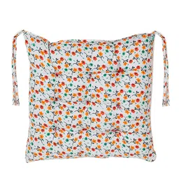 Kuber Industries White Set of 4 Floral Microfiber Chair Pads image 5