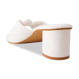 Cogner Women White Solid Synthetic Block Heels image 4