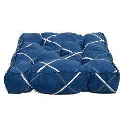 Kuber Industries Blue Pack of 2 Geometric Printed Square Chair Pad image 4