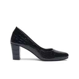 pelle albero Textured Block Pumps Heels image 3