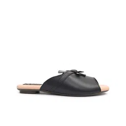 Cindy Bow Detailed Open Toe Flats image 5