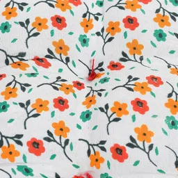 Kuber Industries White Set of 4 Floral Microfiber Chair Pads image 4