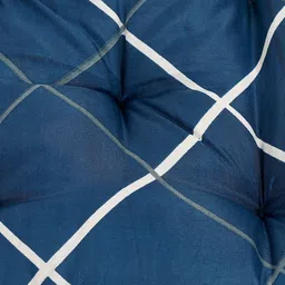 Kuber Industries Blue Pack of 2 Geometric Printed Square Chair Pad image 2