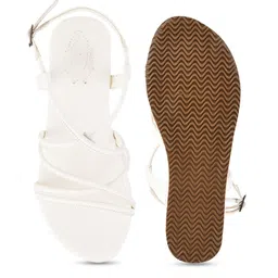 Shoetopia Strappy Open Toe Flatform Heels With Buckles image 2