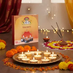 Pure Ghee Tealight Diyas 50 Pcs | Easy, Clean & Ready-to-Light for Puja Candle-image-0