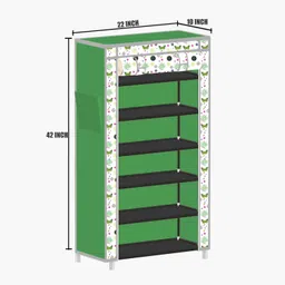 poowerest 6 Tire Foldable Collapsible Wardrobe Storage Organizer Almirah Cloth Rack PVC Collapsible Wardrobe image 3