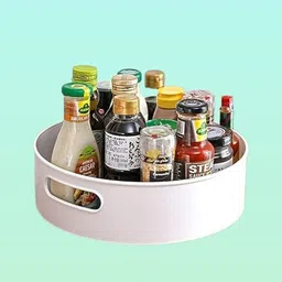 vsayne Plastic 360-degree Spinning Caddy Serving Tray – Residential & Culinary Area Storage Basket-picture-14