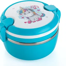 penario Stainless Steel Round Shape Lunch Box For Kids 2 Containers Lunch Box 2 Containers Lunch Box-picture-12
