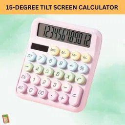 guggu Desktop Cute Calculator, 12-Digit Large Display With Aesthetic Candy ColorK366 Desktop Cute Calculator, 12-Digit Large Display With Aesthetic Candy ColorE366 Basic Calculator image 1