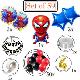 aoes Spider-Man 4th Birthday Decoration Kit Red Black Theme Balloon Garland For Kids image 2