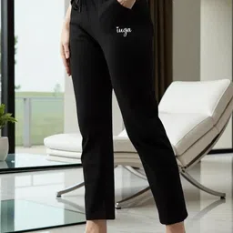 moshe Women Solid Black Track Pants-picture-47