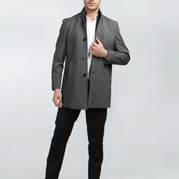 roadster Polyester Solid Coat For Men image 5