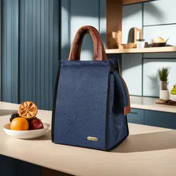 lorem CM-TB07 Blue Linen Insulated Lunch/Tiffin/Storage Bag Men & Women Office, School Waterproof Lunch Bag-picture-22